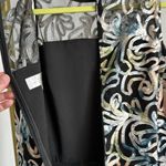 Tahari multicolor appliqué black full length gown sleeveless mesh top sz 2 Photo 10