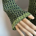 Yarns & Stitches Lime Green and Black Basket Weave Rattan Pattern Blazer Size 8 Photo 6