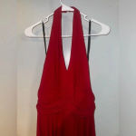 SL Fashion women’s red halter formal dress‎ size 10 vintage flowing casual Photo 2