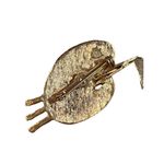 6 Vintage Gold Tone Artists Painters Pallet & Brushes Brooch Pin 2” Photo 2