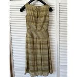 Liz Claiborne  Dress Women's Size 10 Olive Green Brown Striped Midi‎ Career Retro Photo 2