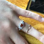 Natural Hessonite Garnet Sterling Silver Ring Red Size 6 Photo 2