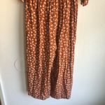 Dee Elly  Jumpsuit womens size small S rust Floral Tie Front Keyhole Back Photo 2