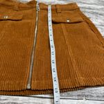 Bershka Womens Wide Wale Cord Corduroy Skirt S SM Small Warm Cognac Brown Zipper Photo 9