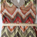 Chico's Womens Tessa Chevron Knit Maxi Dress Sz 1 (S) Crochet Stretch Boho Retro Photo 14