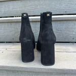 Sam Edelman Chiara Black Suede Leather Ankle Boots 8.5M Chunky Block Heels Photo 3