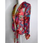 Ethyl Vibrant Colorful Sheer Cardigan Open Cover Cardigan Top Tie Waist Small Photo 8