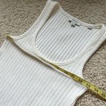 Vince ribbed off white scoop neck cotton blend tank dress Photo 4