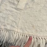 Vintage 60s 70s Cream Cuddle Knit Poncho Cape Sweater Bow Argyle Fringe Size M Photo 5