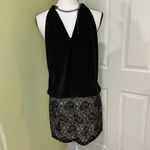 Jessica Simpson  Black Halter Blouson Dress with Silver Necklace Detail 6 Photo 4