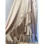 Show Me Your Mumu  Samantha Ruffle Wrap Dress Moss‎ Champagne Luxe Satin XS Photo 5