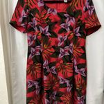 Valerie Stevens  Red and Purple Floral Midi Dress Photo 0