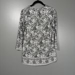 Jasmine & Juliana Women's Black & White Paisley Preppy Top Photo 4