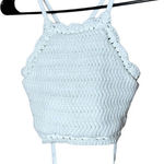 Hollister Womens Crochet Knit Crop Top Tank Wrap Waist White Size XS Photo 0