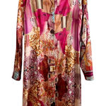 UNBREAK.IT Italy Silk Collage Print Shirt Dress Small – Luxe Boho Artwear $595 Pink Photo 0
