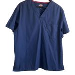 Dickies Mens Scrub Top L Blue Casual Standard Medical Uniform Nurse Workwear Photo 0