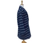 Esprit  Coat Sz L Navy Cream Striped Two Button Long Preppy Old Money Careerwear Photo 3
