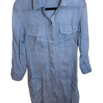 Theory  Baby Blue Sheer Mini Shirt Dress Photo 0