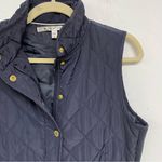 Max Studio  Navy Blue Quilted Puffer Vest Womens Small Outerwear Fall Warm Casual Photo 8