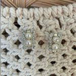 Vendome Pearl Rhinestone Earrings Vintage Elegant Classic Style Minimal Pearlcore Silver Photo 1