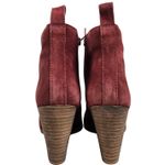 Diba Blake Suede Bootie Burgundy Lace Up Wedge Ankle Boots Women Size 8.5 Red Photo 6