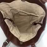 Crochet Shoulder Bag Tote Handbag Purse Brown Green Orange Striped Boho Womens Photo 3