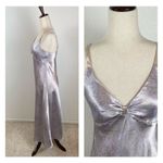 Jones New York Vintage Slip Dress lavender paisley metallic satin maxi women’s S fairycore boho Photo 3