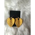 Handmade Brand New  Crochet Earring Yellow Heart Pattern 100% Cotton For‎ Women Photo 1