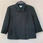 Coldwater Creek  teal green boucle tweed jacket bronze metallic threads Photo 0