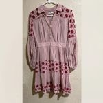 byTiMo pink red embroidered long sleeve Broderie Anglaise Dress Photo 1
