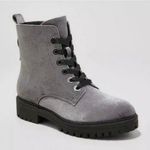 Mossimo Supply Co Mossimo Rihanna Lace Up Velvet Grey Combat Boots 6.5 Photo 0