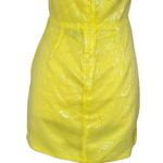 LULUS Brightest Idea Neon Yellow Sequin Bodycon Mini Wrap Dress Party Club Sz S Photo 8