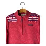 Vineyard Vines  Shirt Women Medium Red Whale Isle‎ Quarter Zip Pullover Preppy Photo 3