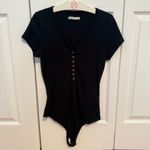 Abercrombie & Fitch Black Short Sleeve Henley Bodysuit Photo 1