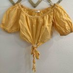 ZARA Blogger Favorite Yellow Gingham Off the Shoulder Crop Top Small Photo 9