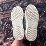 BIRDIES the Cardinal Leather Sneakers in Floral Houndstooth plaid White Size 7 Photo 5