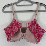 Natori Bra 36D Pink Lace Trim Underwire Tulle Full Coverage Size undefined Photo 2