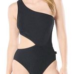Michael Kors Michael Kors Women's One-Shoulder Side-Cutout Black Swimsuit 6 S Photo 0