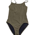 Solid & Striped Nina One Piece Swimsuit Olive Green Swimwear Womens Large Army Photo 0