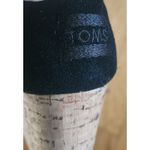 Toms Womens Black Suede Woven Peep Toe Cork Wedge Ankle Strap Sandals Photo 3