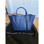 $538 New Ampersand as apostrophe Half Tote in Navy Python Leather Blue Photo 2