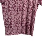 Lucky Brand NWT  Women XL Floral Print Short Sleeve T Shirt Burgundy Pink Casual Photo 5