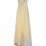 BCBG Maxazria cream tiered tile tule maxi wedding gown special occasion formal Photo 9
