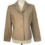 Pendleton Vintage  Blazer 100% Virgin Wool Career Jacket Tan Womens Petite 8‎ Photo 0