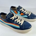 Soludos  Womens Shoes Blue Leather Rainbow Wave Sneakers Low Top Casual US 10 Photo 3