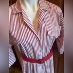Vintage Shirt Dress Red & White Stripe EJM Ltd Size 11 Photo 1