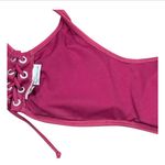 California Waves Wine Lace Up Back Hook Bikini Top Beach Swim Juniors size XL Photo 4