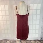 EXPRESS burgundy tiny ribbed velvet mini slip dress size medium Photo 4
