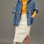 Anthropologie Pilcro  Kimono Denim Jacket M/L Oversized Boho Chic Layering Photo 0