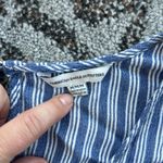 American Eagle Striped Ruffle Wrap Romper Blue White Medium Photo 3